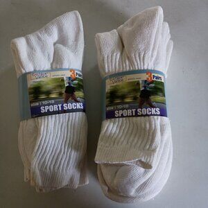 NWT 6 pairs mens Cotton Valley Sport Socks crew length shoe size 6-12